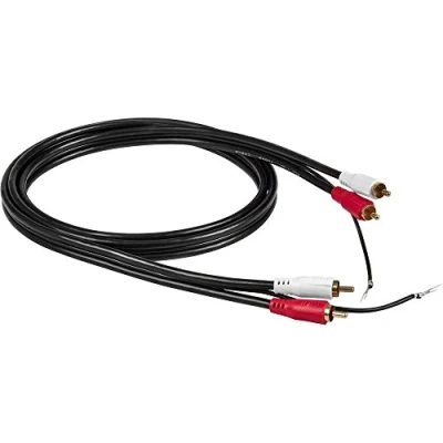 Afbeelding van RCA Phono kabel voor platenspeler 1,5 m 2 stekker naar hifi installatie thuis en thuisbioscoop zwart