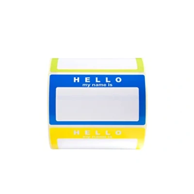 Afbeelding van Hello My Name Is naamlabels, 90 x 50 mm, verschillende kleuren, 250 stuks