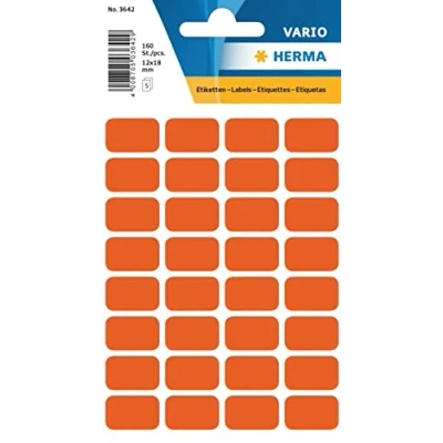 Afbeelding van Etiket HERMA 3642 12x19mm rood 160 stuks Blister a 5 vel