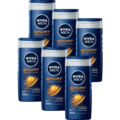 Afbeelding van Nivea Men Sport Douchegel Voordeelverpakking 6x250ml