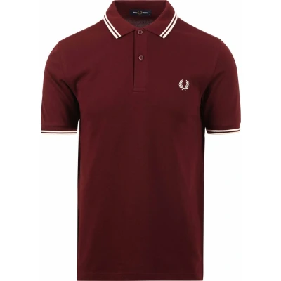 Afbeelding van Fred Perry Ribete Doble Poloshirt, Heren, Maat: Small, Oxblood