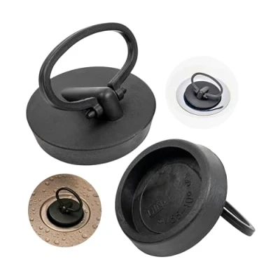 Afbeelding van 2 stuks universele rubberen stoppers voor gootsteen en badkamer 46 43 mm diameter