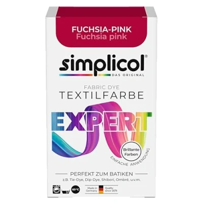 Afbeelding van simplicol Expert textielverf fuchsia roze 1705 voor het kleuren en opfrissen van kleding, machinewasbaar, katoen, wol, zijde, linnen, viscose gemengde stoffen