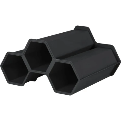 Afbeelding van Stapelbaar wijnrek module voor 3 flessen L34 x B31 H18 cm Wijnfles houder hexagon