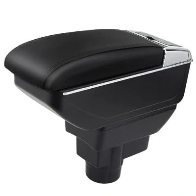 Afbeelding van Auto Armleuningen Voor Corsa D 2006 2014 Indoor Middenconsole Opbergdoos Dubbellaags Zwarte Stiksels