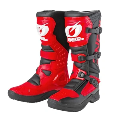 Afbeelding van O&#039;NEAL Enduro Motorcrosslaarzen, binnenbescherming van enkel, voet en schakelbereik, geperforeerde binnenvoering, hoogwaardige microvezel, RSX laarzen, volwassenen, Zwart rood.