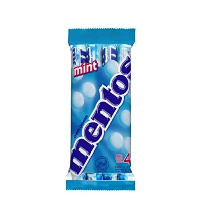 Afbeelding van Mentos Delicate snoepjes met munt, 4 rollen à 38 g, 2 stuks