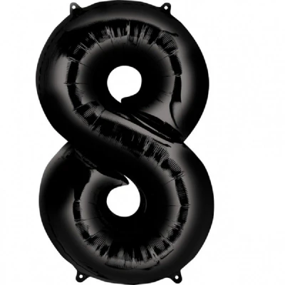 Image de Ballon Black Foil Figure 8 86cm