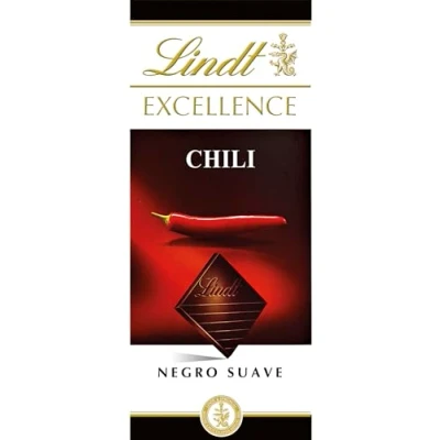 Afbeelding van Lindt Chili tablet, rood chocolade zwart 100 g