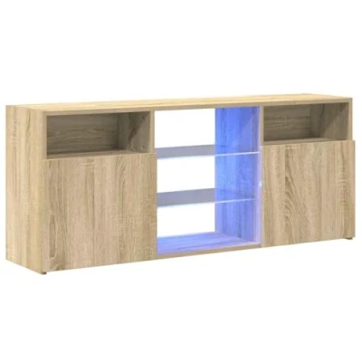 Afbeelding van vidaXL tv meubel met ledverlichting, Sonoma eiken, 120 x 30 50 cm