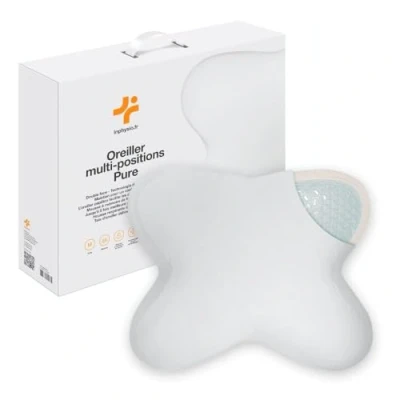 Afbeelding van Inphysio® Ergonomisch nekkussen kussen van traagschuim verkoelend gelkussen orthopedisch in meerdere posities dubbelzijdig kussen, 53 x 43 12 cm wit
