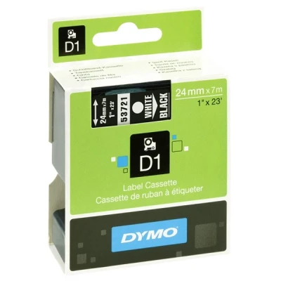Image de LabelManager PC II Dymo S0721010/53721 ruban d&#039;étiquettes 24 mm (d&#039;origine) blanc sur noir
