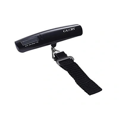 Afbeelding van Camry Draagbare digitale bagageweegschaal om op te hangen, kofferweegschaal met tarrafunctie, weegweegschaal lcd display voor buitenreizen, thuisgebruik, capaciteit 50 kg, zwart