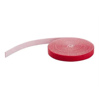 Image de StarTech.com Rouleau de ruban à bouclettes auto grippantes 76 m rouge Gestion des cables Reutilisable (HKLP25RD) Fermeture adhésive 7.62 pour P/N: CABSHF2POST2 HKLP25 HKLP25BL HKLP25GN HKLP25YW