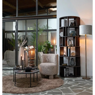Afbeelding van Light&amp;living Vloerlamp Ø25x148,5 cm WASHINGTON hout print donker bruin
