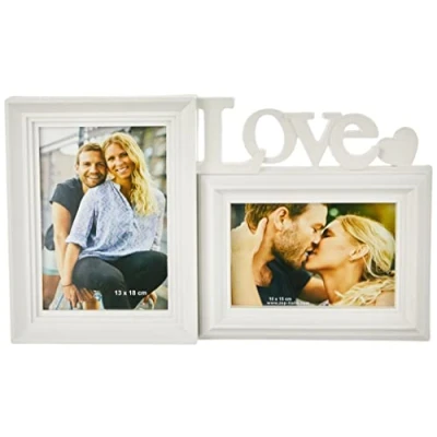 Afbeelding van ZEP Romantische Multi Fotolijst Caracas White voor foto&#039;s 1x 10x10 13x18 afmeting 35x21 cm XB12W