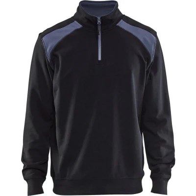 Afbeelding van Blaklader sweater halve rits 3353 1158 zwart/grijs mt XL