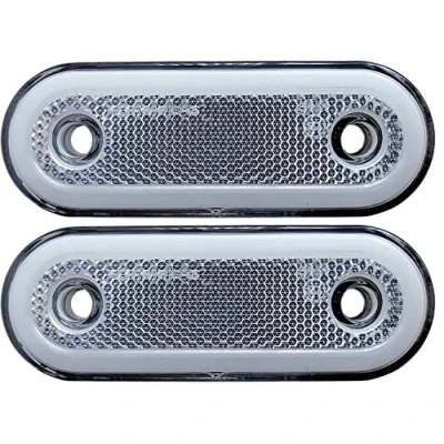 Afbeelding van J/J 2 x sjabloonlichten voorpositie led wit neoneffect 12 24V voor bus vrachtwagen zware gewichten