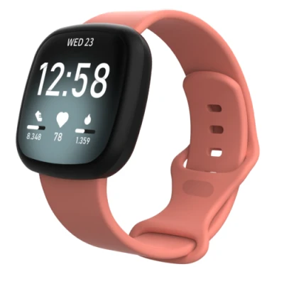 Afbeelding van Fitbit Versa 3 &amp; 4 / Sense 1 2 Sportbandje Koraal Maat: S/M