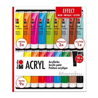 Image de Marabu Set de peinture acrylique &#039;EFFECT&#039;, 18 x 36 ml