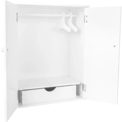 Afbeelding van Poppen garderobe kast wit
