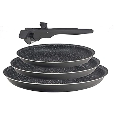 Afbeelding van Pannenset Bergner Zwart Aluminium (3 pcs)