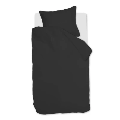 Afbeelding van Ambiante Satin Uni dekbedovertrek Eenpersoons 140x200/220 Zwart