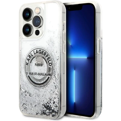 Afbeelding van Karl Lagerfeld Liquid Glitter Back Case Geschikt voor Apple iPhone 14 Pro (6.1&quot;) Grijs