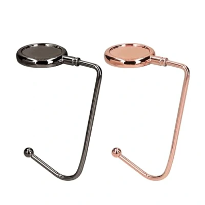 Afbeelding van kwmobile Tassenhaken voor tafel Set van 2 draagbare tashangers Tassenhangers of kast In zwart / koper