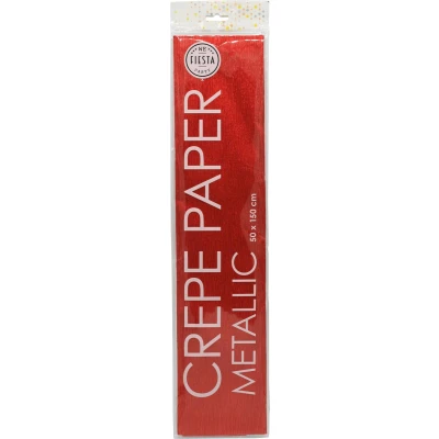 Afbeelding van Wefiesta Crêpepapier Metallic 150 X 50 Cm Rood