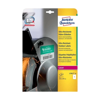 Image de Avery Zweckform L7917 10 étiquettes ultra résistantes 210 x 297 mm (10 pièces)