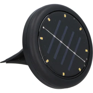 Afbeelding van Solar grondspot Grundig Ø 11 cm (8 LEDs, Rond, RVS, Zwart)