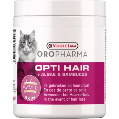 Afbeelding van Versele Laga Oropharma Opti Hair Cat Tegen Haaruitval Voedingssupplement Huid Vacht 130 g Granules