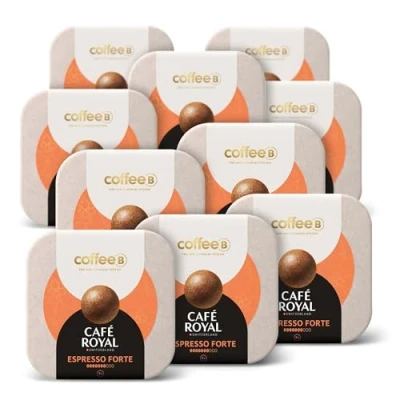 Afbeelding van 90 Coffee Balls Espresso Forte hoogwaardige koffieballen 100% composteerbaar speciaal ontwikkeld voor het gebruik van CoffeB by Café Royal koffiezetapparaat
