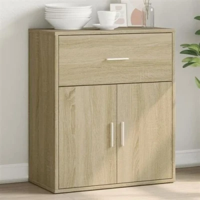 Afbeelding van Dressoir 60x31x70 cm bewerkt hout sonoma eikenkleurig