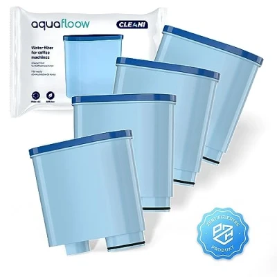 Afbeelding van Aquafloow LONGI 4 x waterfilters voor reservekoffiezetapparaat DeLonghi DLSC002, SER3017 &amp; 5513292811, compatibel met ECAM ESAM ETAM serie, onderhoud en bescherming koffiezetapparaat