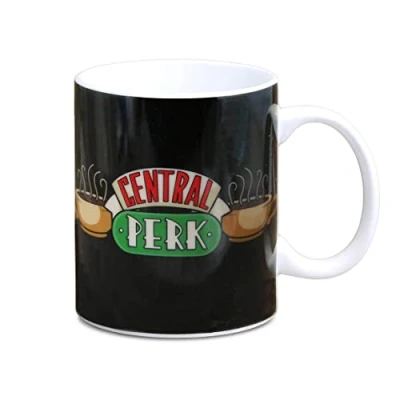 Afbeelding van Logoshirt® Friends Central Perk Koffiemok van porselein met logo, vaatwasser en magnetronbestendig, kleurrijke geschenkdoos, origineel gelicentieerd design, 300 ml
