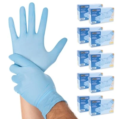 Afbeelding van Hygostar Wegwerp handschoenen Nitril Poedervrij Blauw L 100 stuks