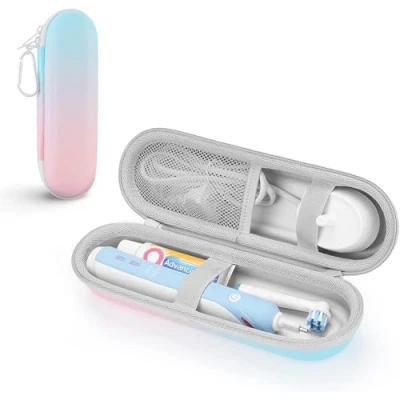 Afbeelding van Reisetui, elektrische tandenborstel voor Braun Oral B/Oral B Pro/Sonicare tandenborstel, met accessoires opslag, draagbare harde schaal, reisetui (Gradient Light Gray)