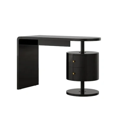 Afbeelding van Vicco Bureau Lara, Zwart hoogglans, 120 x 50 cm met 2 bestuurders