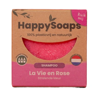 Afbeelding van HappySoaps La Vie en Rose Shampoo Bar 70g bars