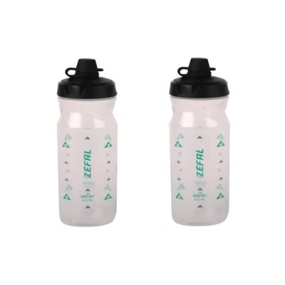 Afbeelding van Zéfal Sense Soft 65 No Mud Set van 2 jerrycans voor fiets en mountainbike, zachte geurloze sportfles, BPA vrij, siliconen speen, transparant, x 650 ml