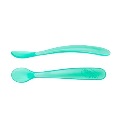 Afbeelding van Chicco Duplo Soft Blue Silicone Spoon 6m+ 2 Units