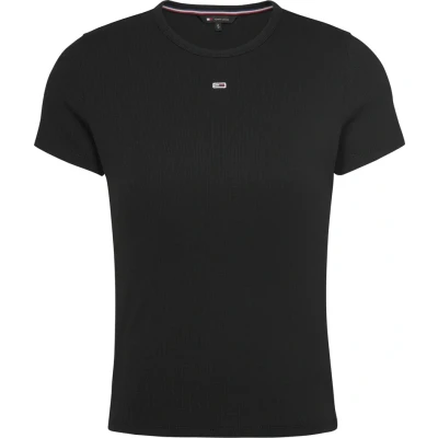 Afbeelding van Tommy Jeans SLIM Essential Tshirt basic, Dames, Maat: 36, Black