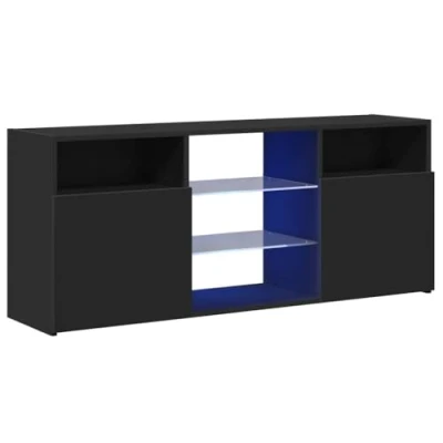 Image de vidaXL Meuble TV avec lumières LED noir 120x30x50 cm804302