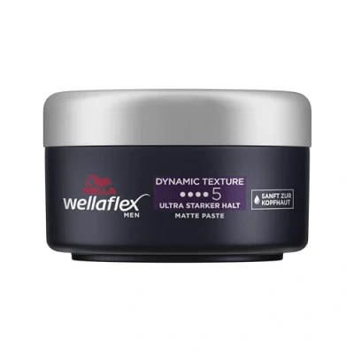 Afbeelding van Wellaflex Men Dynamic Texture matte stylingpasta, extra sterke grip, afwerking, dermatologisch getest, 75 ml