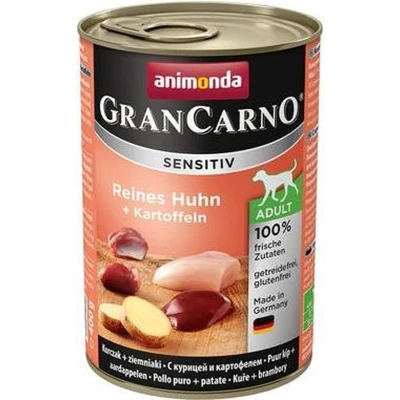 Afbeelding van 6x400g animonda GranCarno Adult Sensitive Puur Kip &amp; Aardappelen Honden Natvoer