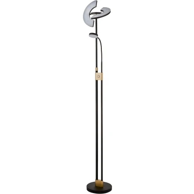 Afbeelding van LED vloerlamp Gio, messing gesatineerd/zwart