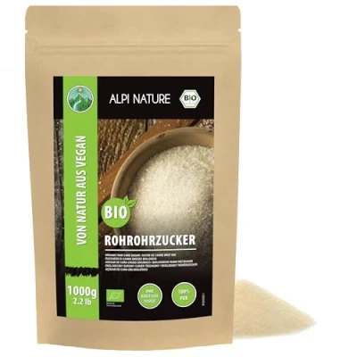 Image de Alpi Nature Sucre de Canne Brut BIO 1kg, Brun Clair pour la Cuisine et Pâtisserie