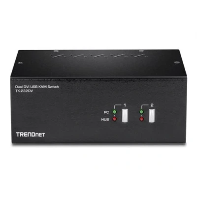 Image de TRENDnet TK 232DV Commutateur écran clavier souris/audio/USB 2 x KVM / audio USB 1 utilisateur local de bureau